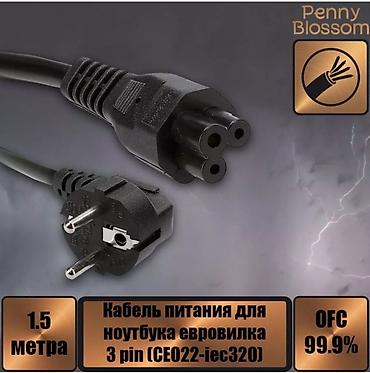 Кабель питания для ноутбуков, евровилка — 3 pin (C5 «клевер»