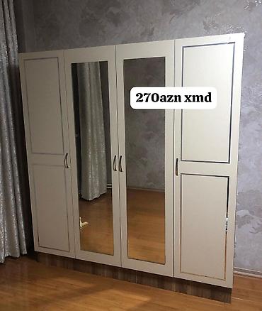 perla.az kataloq: Dördkapılı paltar şkafı - Rəng: açıq bej, zərif çərçivə xətləri ilə - — 1