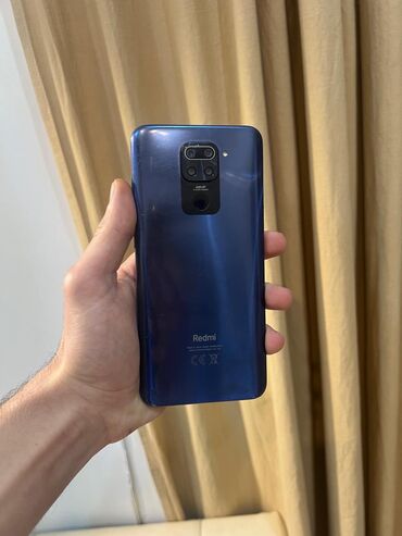 2. el telefon xiaomi: Xiaomi Redmi Note 9, 64 GB, rəng - Göy, 
 Barmaq izi, İki sim kartlı, Face ID