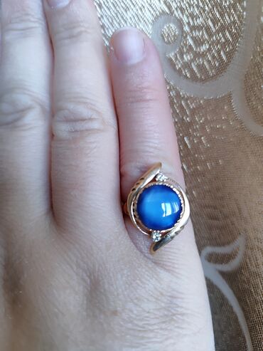 кольцо с жемчугом: Кольцо 585 проба Бриллианты Синий камень не знаю как называется Размер