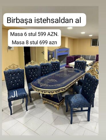 турецкая мягкая мебель в баку: Qonaq otağı üçün, Yeni, 6 stul