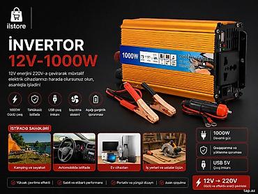 i̇nverter: İnvertor 12v-1000w Kompakt İnvertor: Güc ehtiyaclarınıza uyğun — 1