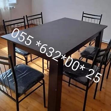 kafe stul: Mətbəx üçün, Yeni, Açılmayan, Dördbucaq masa, 4 stul — 9