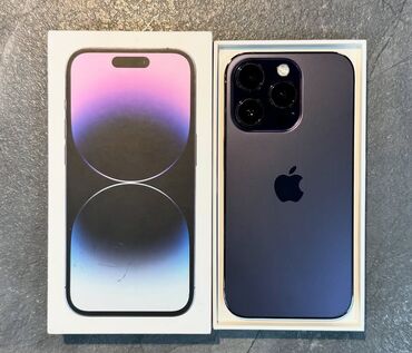 apple 14: IPhone 14 Pro, 128 GB, Deep Purple, Zəmanət, Simsiz şarj, Face ID