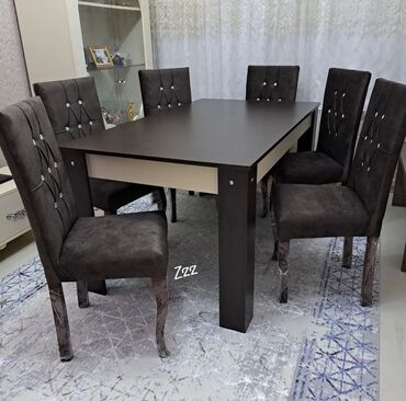 işlenmiş stol stul: Qonaq otağı üçün, İşlənmiş, Dördbucaq masa