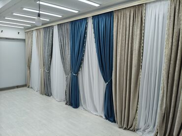 Шторы и занавески: Комплект штор, Велюр, С тюлем в комплекте, Готовое изделие, Для зала — 18