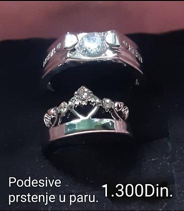 ring rx25: Posrebrene podesive prstenje u paru, elegantnog srebrnog tona, -od — 2