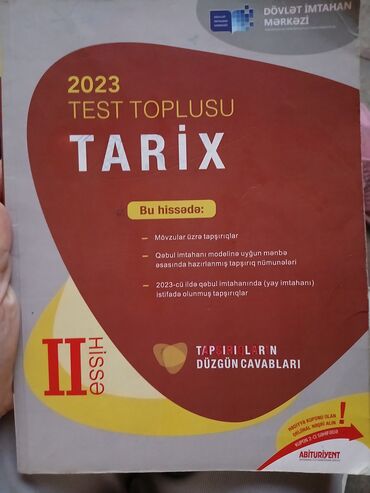 tarix test toplusu 2 ci hisse: Tarix 2-ci hissə test toplusu. Ən yeni nəşrdir. İçərisində bəzi