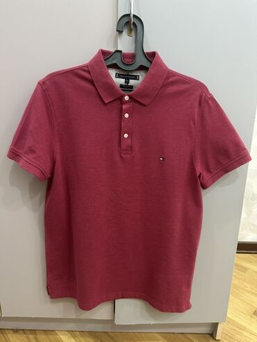 Рубашки: Мужское поло, Tommy Hilfiger, XL (EU 42), цвет - Красный