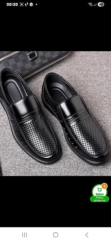 botinka 43: Məhsul: Kişi üçün klassik slip-on ayaqqabı - Rəng: Qara, parlaq üst — 6