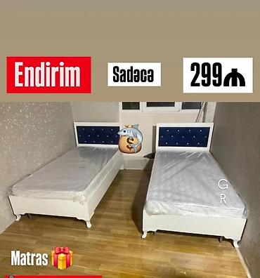 carpayı tek: Endirim! Sadəcə 299 ₼ Ağ rəngli tək nəfərlik çarpayı dəsti. - Klassik — 1