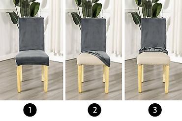Prekrivači za nameštaj: Plišane navlake za stolice set 6 komada Cena 2800 din — 8
