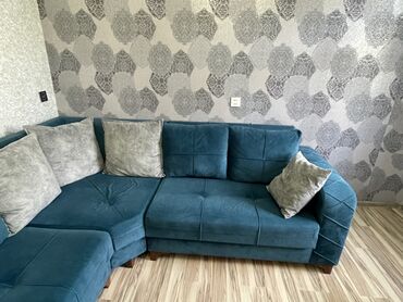 Ev üçün digər mebel: Künc divan, Açılmayan, Bazasız, Vеlur parça
