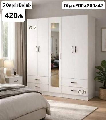 Ev üçün mebel: 5 qapılı paltar dolabı Xüsusiyyətlər: - Ölçü: 200×200×47 sm - Rəng — 1
