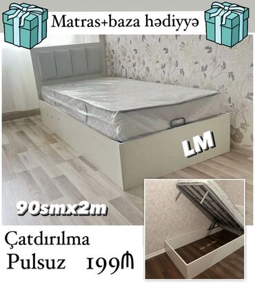 mebel reng kataloqu: Yeni, Təknəfərlik çarpayı, Bazalı, Matras ilə, Siyirməsiz