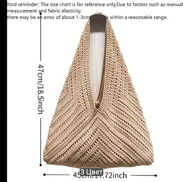 Çantalar: Qadınlar üçün trikotaj çiyin çantası - Model: üçbucaq formalı toxunma — 2