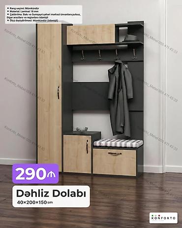 Ev və bağ: Dəhliz Dolabı – 40×200×150 sm - Model: çoxfunksiyalı dəhliz dolabı — 1
