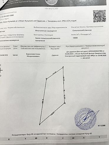 пишпек дома: 100 соток, Для сельского хозяйства, Договор дарения — 1