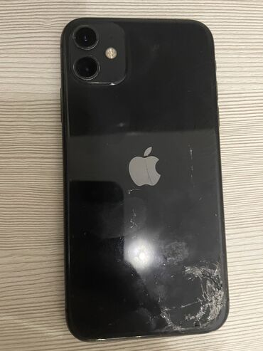 кол саат телефон: IPhone 11, Колдонулган, 128 ГБ, Black Titanium, Заряддоочу түзүлүш, Каптама, Кабель, 75 %