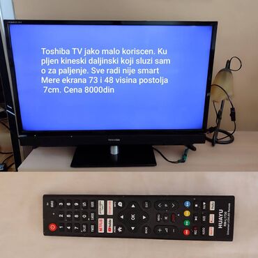 favorit daljinski: Toshiba tv nije smart radi lepo skoro nije koriscen, Daljinski je