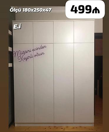 dsp taxta: Dördqapılı qarderob, iki güzgülü qapı ilə təchiz olunub. Hər iki — 9