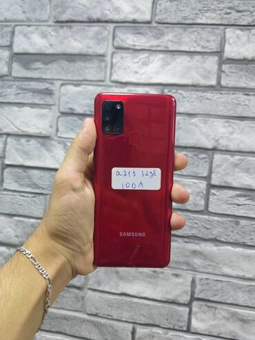 samsung a21s satılır: Samsung Galaxy A21S, 32 GB, rəng - Qırmızı, Barmaq izi, İki sim kartlı, Face ID