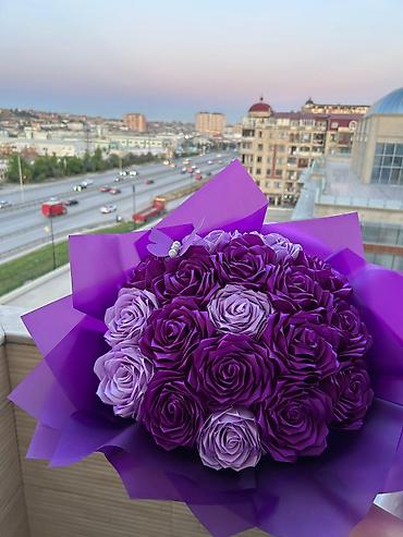 ofis əşyaları: Məxməri görünümlü dekorativ gül buketləri - Material: yüksək — 1