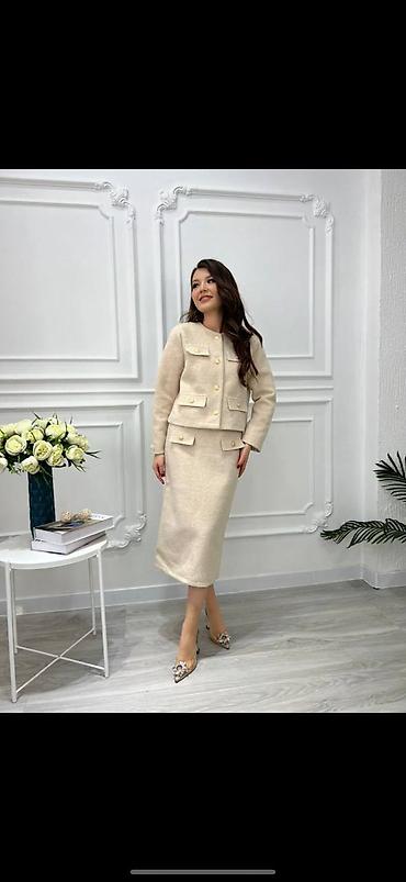 биксы стиль одежды: Костюм с юбкой, Модель юбки: Прямая, Миди, Пиджак, Китай, L — 1