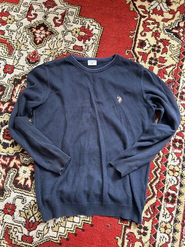 ош кийим: Эркектердин свитери, M (EU 38), Us Polo Assn, Колдонулган, түсү - Көк, Акысыз жеткирүү, Акылуу жеткирүү