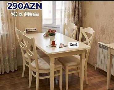 en ucuz perdeler: Mətbəx/dining dəsti – masa və 4 ədəd stul - Ölçü: 70 x 120 sm — 5