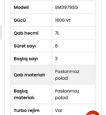 mətbəx sobasi: TƏCİLİ SATILIR! 🔥 🔹 EuroLux Stand Mikser 🔹 Tamamilə yenidir, istifadə — 3