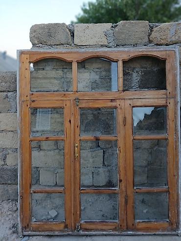 bolt blok: Taxta çərçivəli şüşəli pəncərə-balkon qapısı dəsti - Material: təbii — 1