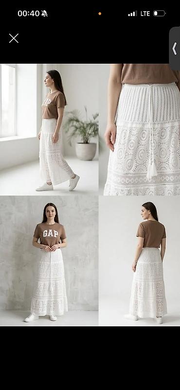 boho: Юбка бохо вязаная крючком
Юбка ажурная белая летняя — 1