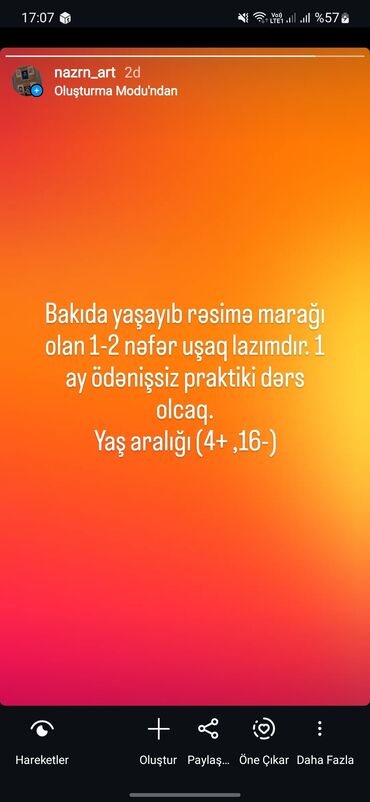 Другие услуги: Ödənişsiz 1 ay dərs hər şey tam öyrədilir. Praktika məqsədlidir. Yazın