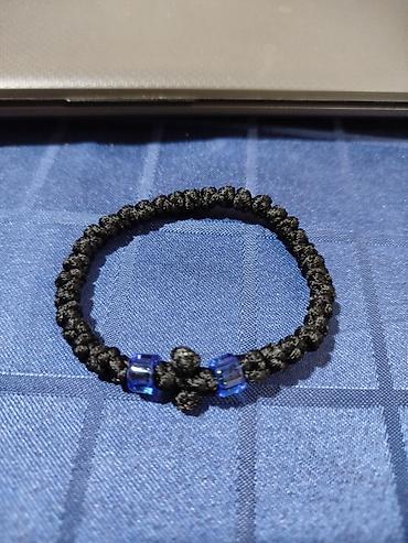 necklace: Ručno pletene brojanice/narukvice od crne končane uzice. - Materijal — 2