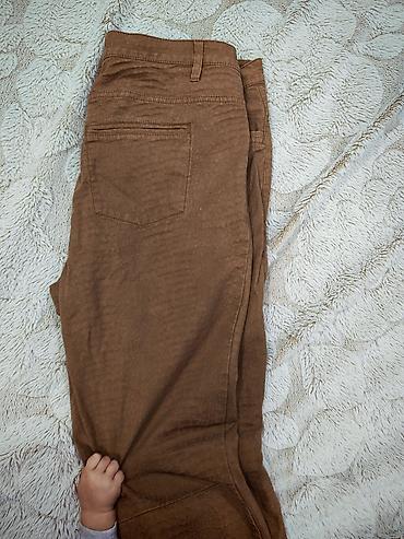 Брюки: Qəhvəyi rəngli qadin şalvarı 42-44 olcu - Model: Klassik kəsim, düz — 2