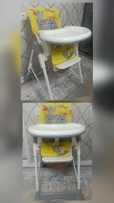avent süd sağan: Uşaq yemək stulu - Rəng: sarı-boz ağ detallarla, dovşan temalı dizayn — 1
