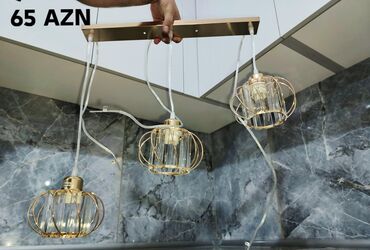 ağ qapı: Çılçıraq, 3 lampa, Metal