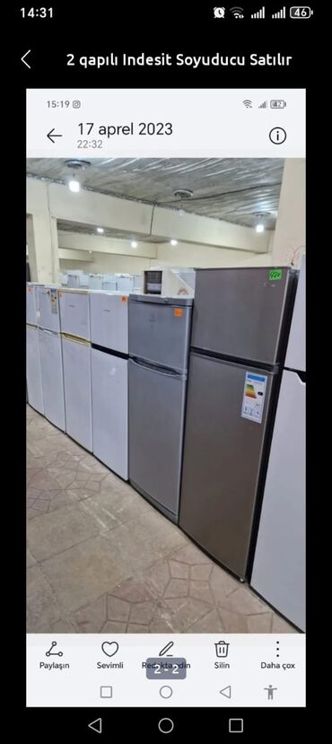 Soyuducular: 2 qapılı Indesit Soyuducu Satılır