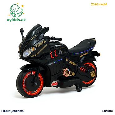 Uşaq dünyası: 🏍 Off-Road Uşaq Elektromotosikleti 12V (2 Motorlu) 🖤 Rəng: Qara Ağ və — 1