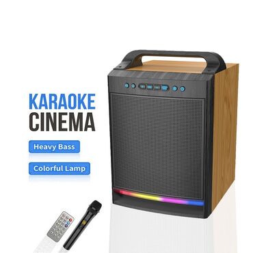музыкальные оборудование: Мощная Bluetooth колонка с микрофоном, пультом и подсветкой 📄