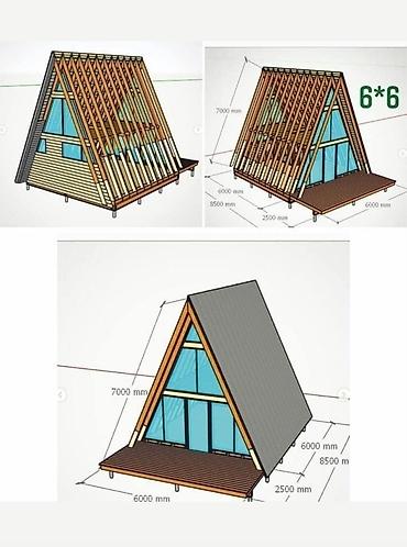 карликовой кури: Беседка 6 x 6 x 7 м, Дерево — 4