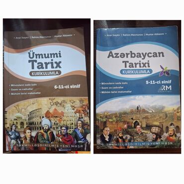 9 cu sinif umumi tarix derslik: Anar İsayev ümumi tarix və Azərbaycan tarixi kitabı, hərəsi 5 azn