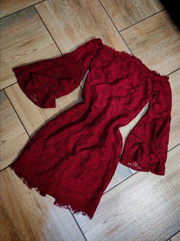 roman haljine: S (EU 36), color - Burgundy, Other style, Long sleeves