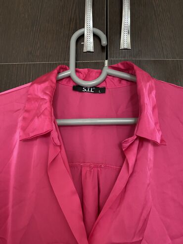 женская блузка: Блузка, Атлас, Solid print