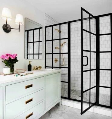 Duş kabinaları, arakəsmələr: Hamam aksesuarları, dolab, vanna,cambalkon,  kabin, arakesme guzgu — 7