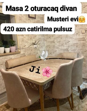 Dolablar: Künc divan və masa desti yeni