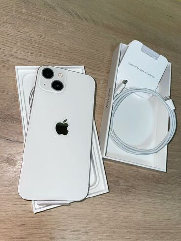 Apple iPhone: IPhone 13, 128 GB, Starlight, Zəmanət, Barmaq izi, Simsiz şarj