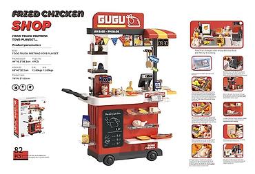 crvene patike: Kolica brze hrane „Fried Chicken“ – igračka set za male prodavce - — 1