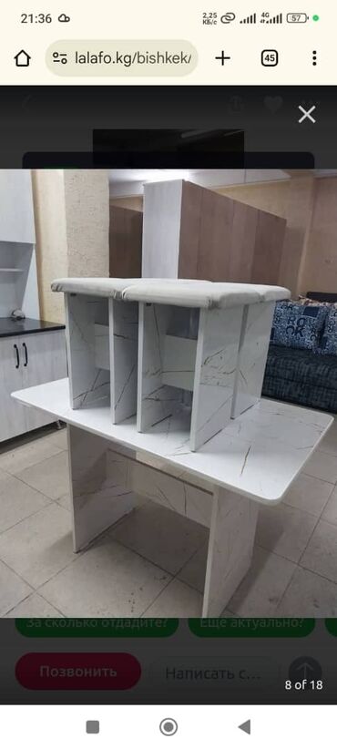 Другая мебель: Кухонный стол 4 табуретка комплект новый оптом баасы 3500сом готовые — 5